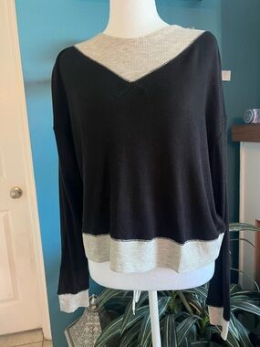 LBLC the label Black Sweater with Cream Trim
